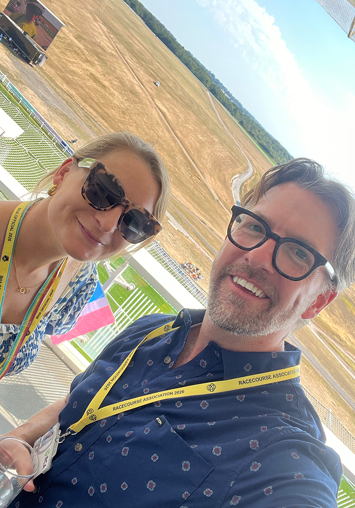 The BHA's Head of Diversity and Inclusion Rose Grissell (left) and Erik Tomlin, Diversity and Inclusion Project Manager, pictured at Epsom Racecourse.